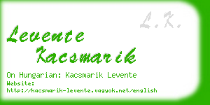 levente kacsmarik business card